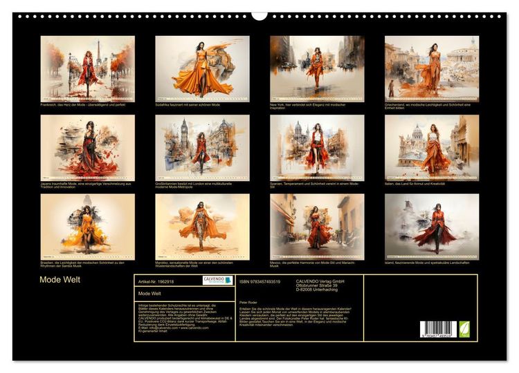 Produktbild: Mode Welt (Wandkalender 2026 DIN A2 quer), CALVENDO Monatskalender