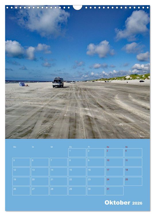 Produktbild: Nordseereise &ndash; J&uuml;tland in D&auml;nemark &ndash; Von Blavand bis Henne Strand (Wandkalender 2026 DIN A3 hoch), CALVENDO Monatskalender