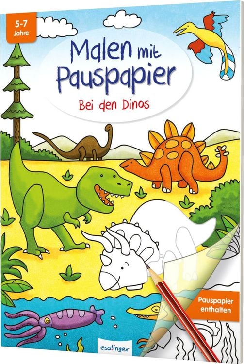Produktbild: Malen mit Pauspapier: Bei den Dinos