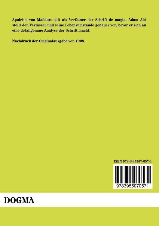 Produktbild: Die Apologie des Apuleius von Madaura und die antike Zauberei