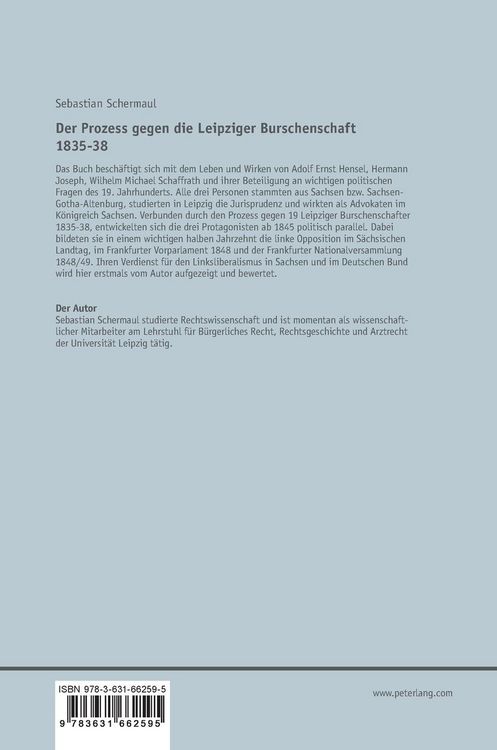 Produktbild: Der Prozess gegen die Leipziger Burschenschaft 1835-38