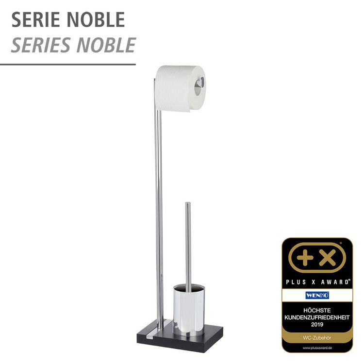 Produktbild: Stand WC-Garnitur Mod. Noble Black, mit Chrom-Applikation