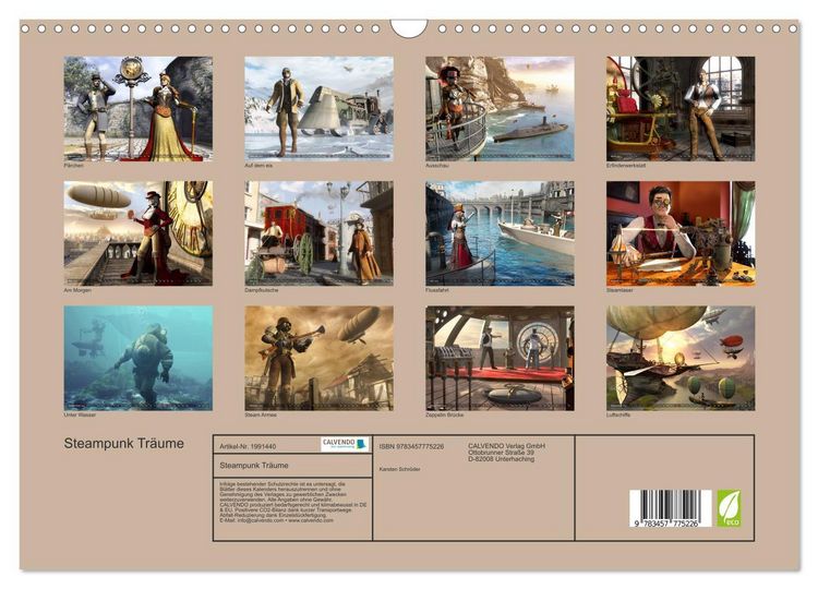 Produktbild: Steampunk Tr&auml;ume (Wandkalender 2026 DIN A3 quer), CALVENDO Monatskalender