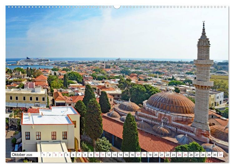 Produktbild: Rhodos - Altstadt mit Charme und Zauber (Wandkalender 2026 DIN A2 quer), CALVENDO Monatskalender