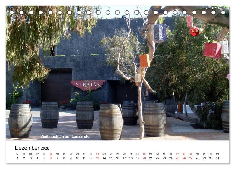Produktbild: Die Canarischen Inseln - Lanzarote (Tischkalender 2026 DIN A5 quer), CALVENDO Monatskalender