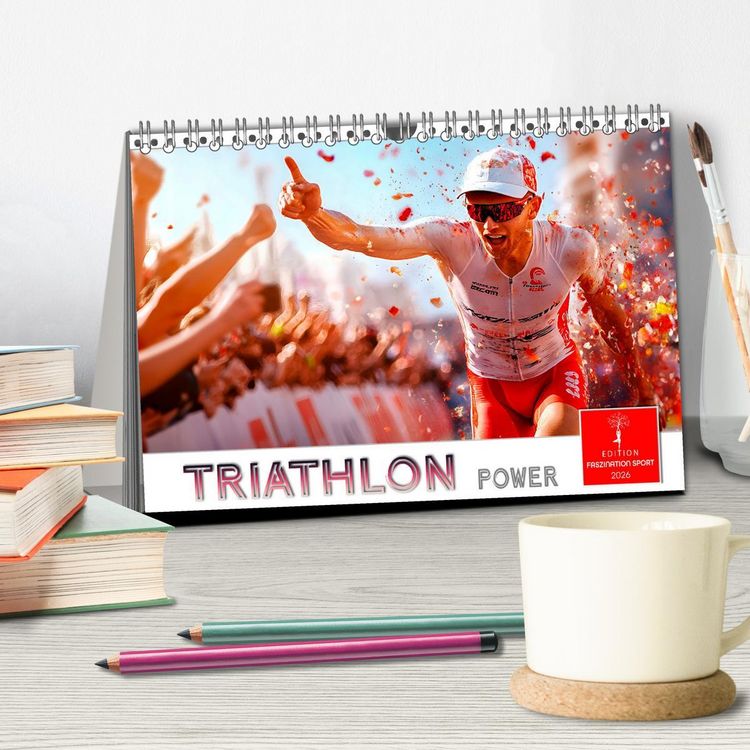 Produktbild: Triathlon Power (Tischkalender 2026 DIN A5 quer), CALVENDO Monatskalender