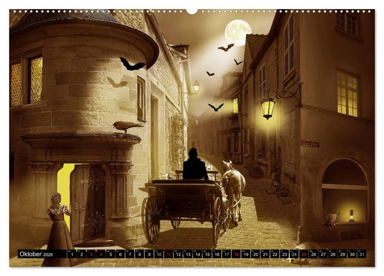 Produktbild: Mystische Vollmondn&auml;chte (hochwertiger Premium Wandkalender 2026 DIN A2 quer), Kunstdruck in Hochglanz