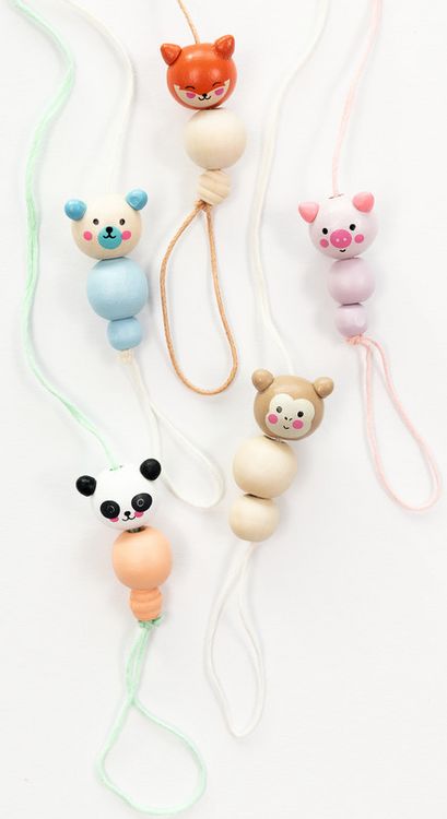 Produktbild: FOLIA&reg; Holzperlen Print, Cute Animals 10 &Oslash; 18 mm