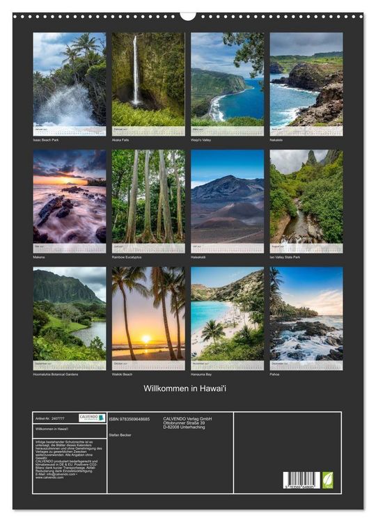 Produktbild: Willkommen in Hawai'i (Wandkalender 2027 DIN A2 hoch), CALVENDO Monatskalender