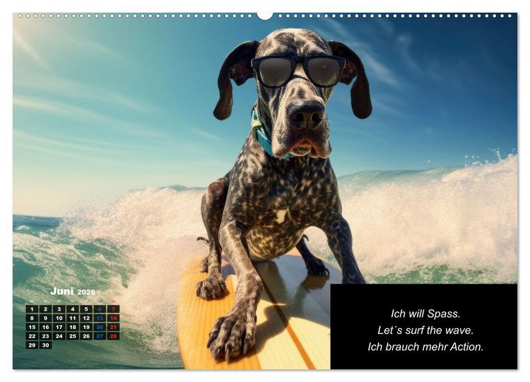 Produktbild: Der humoristische Dogge Kalender (hochwertiger Premium Wandkalender 2026 DIN A2 quer), Kunstdruck in Hochglanz