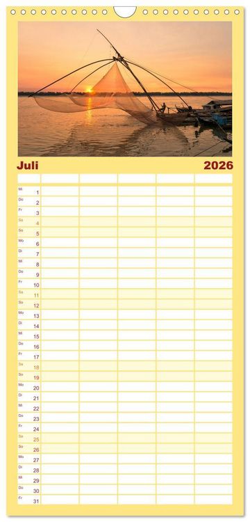 Produktbild: Familienplaner 2026 - Asien - Kontinent der Farben mit 5 Spalten (Wandkalender, 21 x 45 cm) CALVENDO