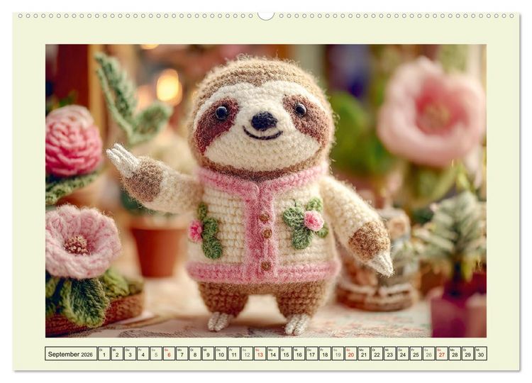 Produktbild: Amigurumi-Gl&uuml;ck. Niedliche H&auml;ckelkunst aus Japan (Wandkalender 2026 DIN A2 quer), CALVENDO Monatskalender