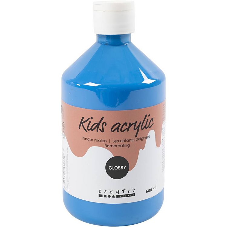 Produktbild: Creativ Company Acrylfarbe Gl&auml;nzend, Prim&auml;rblau, 500 ml/ 1 Fl.