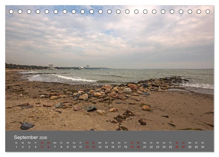 Produktbild: L&uuml;becker Bucht - Travem&uuml;nde - Niendorf - Timmendorf (Tischkalender 2026 DIN A5 quer), CALVENDO Monatskalender