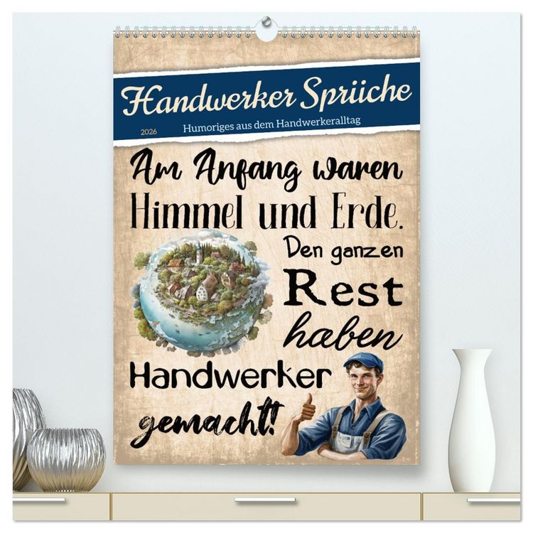 Produktbild: Handwerker Spr&uuml;che (hochwertiger Premium Wandkalender 2026 DIN A2 hoch), Kunstdruck in Hochglanz