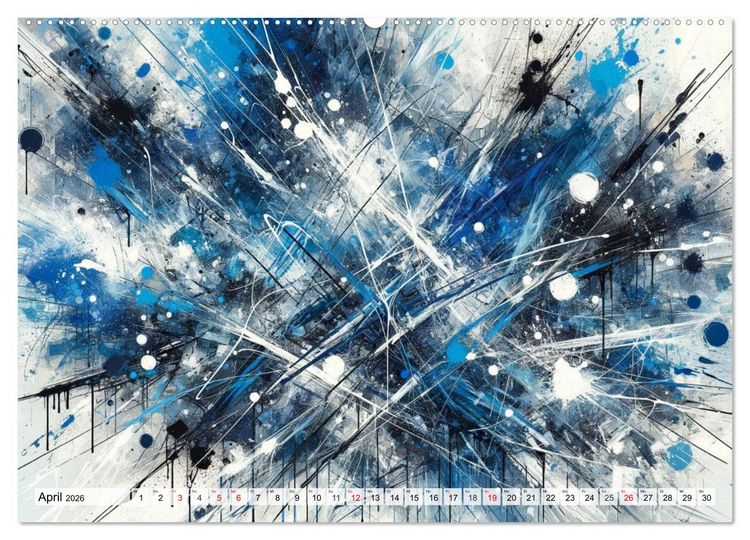 Produktbild: Action Painting: Die Energie der Gef&uuml;hlslandschaften (hochwertiger Premium Wandkalender 2026 DIN A2 quer), Kunstdruck in Hochglanz