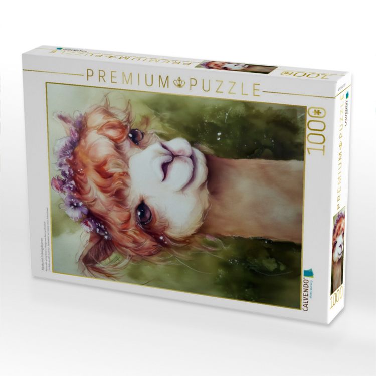 Produktbild: CALVENDO Puzzle Alpaka mit Fr&uuml;hlingsblumen | 1000 Teile Lege-Gr&ouml;&szlig;e 64x48cm Foto-Puzzle f&uuml;r gl&uuml;ckliche Stunden
