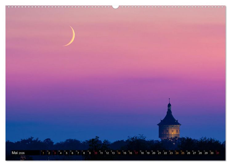 Produktbild: Halle-Luna - Monds&uuml;chtig in Halle-Saale (hochwertiger Premium Wandkalender 2026 DIN A2 quer), Kunstdruck in Hochglanz