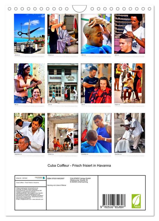 Produktbild: Cuba Coiffeur - Frisch frisiert in Havanna (Wandkalender 2026 DIN A4 hoch), CALVENDO Monatskalender