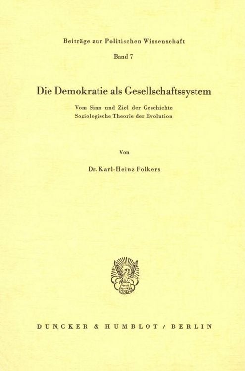 Produktbild: Die Demokratie als Gesellschaftssystem.
