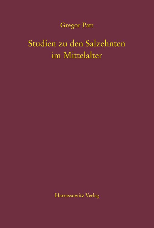 Produktbild: Studien zu den Salzehnten im Mittelalter