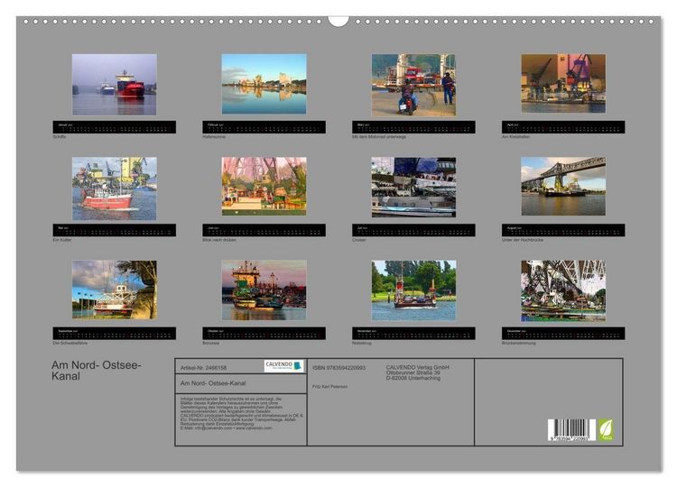 Produktbild: Am Nord- Ostsee-Kanal (Wandkalender 2027 DIN A2 quer), CALVENDO Monatskalender