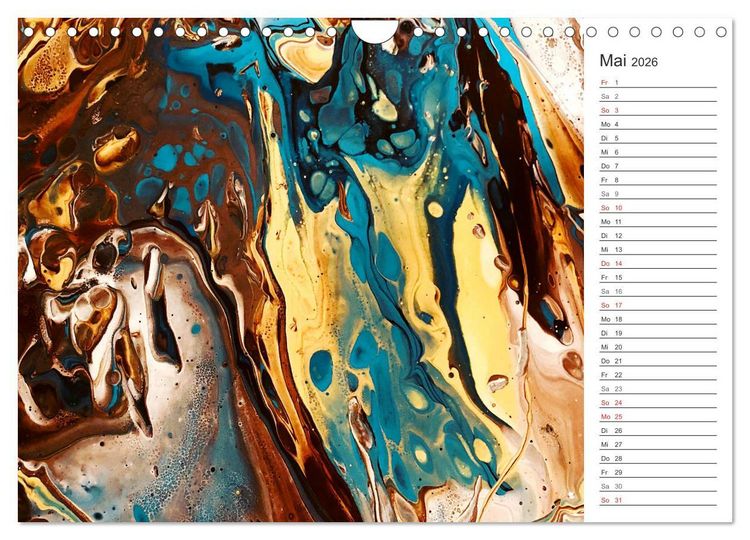 Produktbild: Abstract World - abstrakte Kunst in Acrylflie&szlig;technik (Wandkalender 2026 DIN A4 quer), CALVENDO Monatskalender