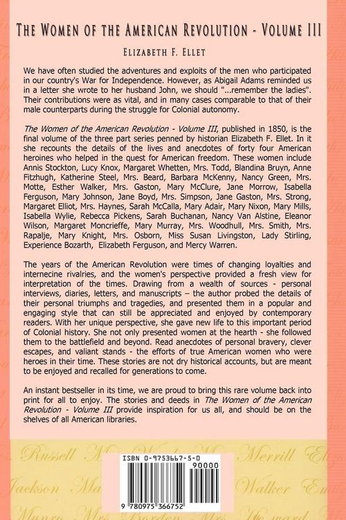 Produktbild: The Women of the American Revolution - Volume III