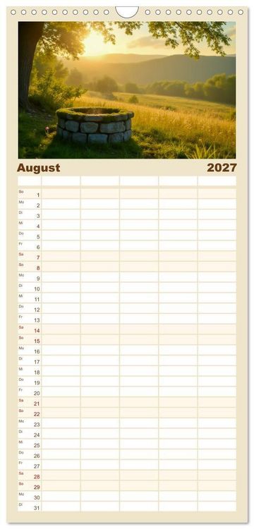 Produktbild: Familienplaner 2027 - Fabelhafte Orte &ndash; Landschaften aus M&auml;rchen und Sagen mit 5 Spalten (Wandkalender, 21 x 45 cm) CALVENDO