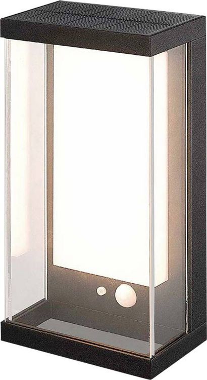 Produktbild: V-TAC 23032 VT-1193 Solar-Au&szlig;enwandleuchte mit Bewegungsmelder LED 1W Schwarz