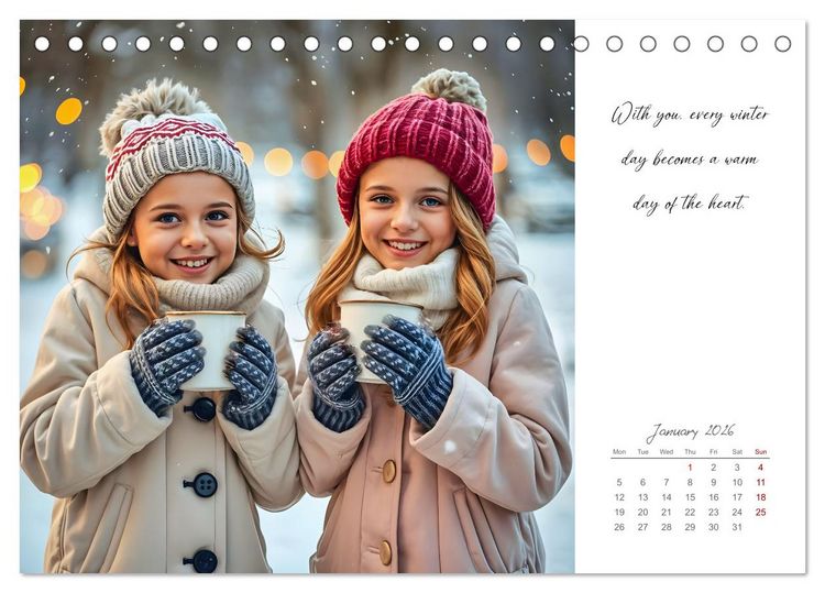 Produktbild: Shining brighter together - My heart, my sister, my home (Desk Calendar 2026 DIN A5 landscape), CALVENDO 12 Month DeskCalendar