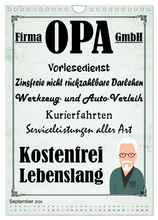 Produktbild: Opa ist der Coolste (Wandkalender 2026 DIN A4 hoch), CALVENDO Monatskalender