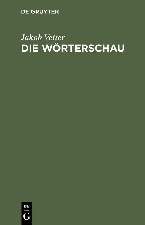 Produktbild: Die W&ouml;rterschau