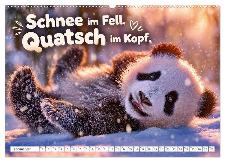 Produktbild: Pandas mit Flausen im Kopf (Wandkalender 2027 DIN A2 quer), CALVENDO Monatskalender