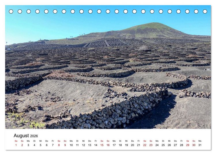Produktbild: Lanzarote - Insel der spektakul&auml;ren Landschaften (Tischkalender 2026 DIN A5 quer), CALVENDO Monatskalender