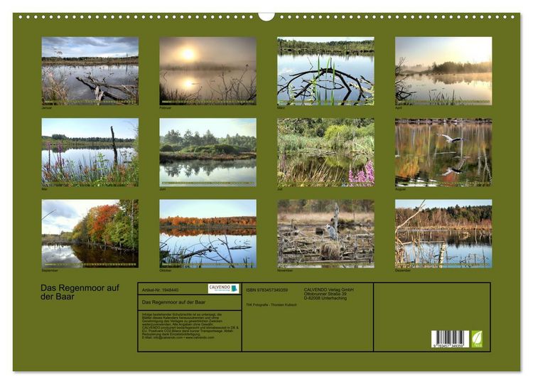 Produktbild: Das Regenmoor auf der Baar (Wandkalender 2026 DIN A2 quer), CALVENDO Monatskalender