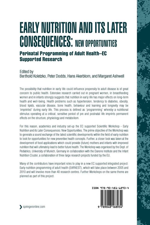 Produktbild: Early Nutrition and its Later Consequences: New Opportunities