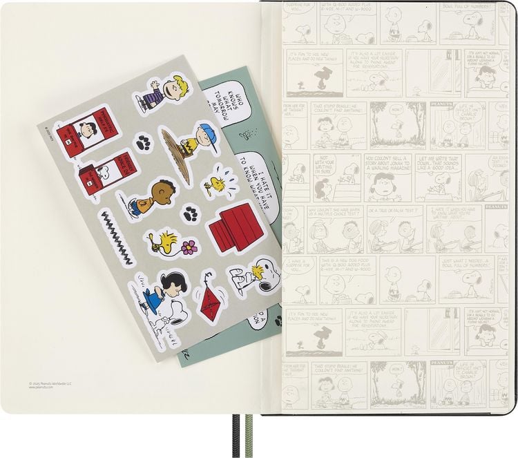 Produktbild: Moleskine Peanuts Gruppe Notizbuch limitierte Ausgabe, L/A5, liniert, fester Einband, Grau