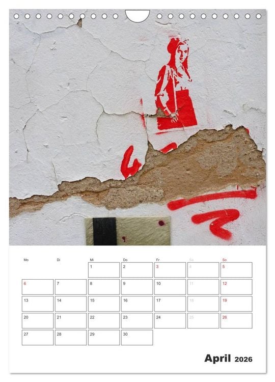 Produktbild: STENCIL ART 2026 - Schablonen Graffiti an H&auml;userfassaden / Planer (Wandkalender 2026 DIN A4 hoch), CALVENDO Monatskalender
