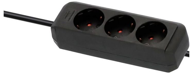 Produktbild: Brennenstuhl 1158620015 Steckdosenleiste 3fach Schwarz Schutzkontakt 1 St.