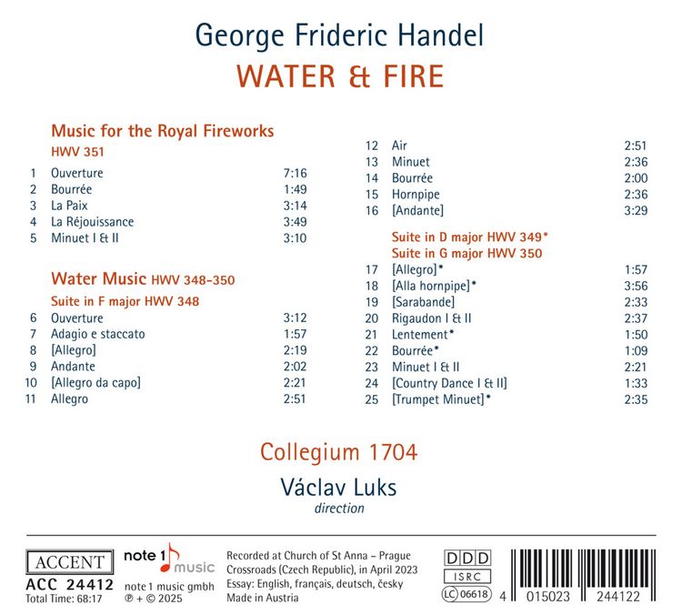 Produktbild: Georg Friedrich H&auml;ndel: Water & Fire - Water Music