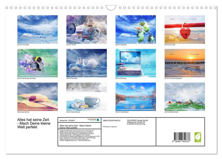 Produktbild: Alles hat seine Zeit - Mach Deine kleine Welt perfekt (Wandkalender 2026 DIN A3 quer), CALVENDO Monatskalender