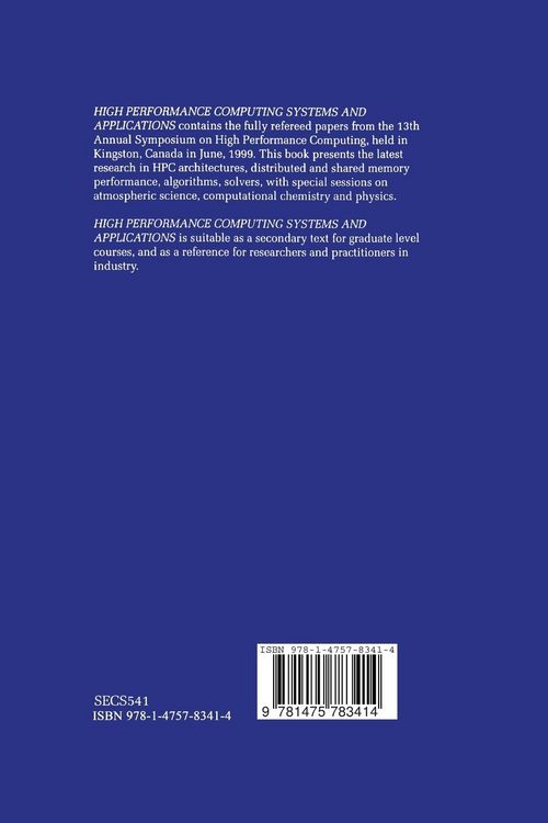 Produktbild: High Performance Computing Systems and Applications