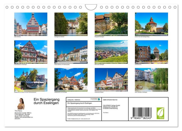 Produktbild: Ein Spaziergang durch Esslingen (Wandkalender 2026 DIN A4 quer), CALVENDO Monatskalender