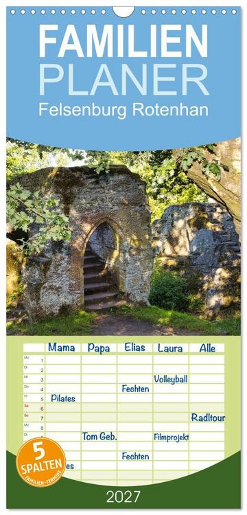 Produktbild: Familienplaner 2027 - Felsenburg Rotenhan mit 5 Spalten (Wandkalender, 21 x 45 cm) CALVENDO