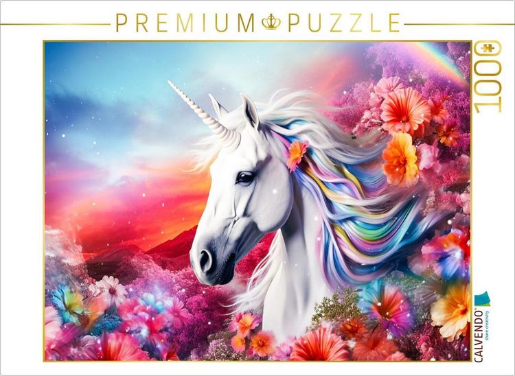 Produktbild: CALVENDO Puzzle Ein Motiv aus dem Kalender Einhorn und coole Spr&uuml;che | 1000 Teile Lege-Gr&ouml;&szlig;e 64x48cm Foto-Puzzle f&uuml;r gl&uuml;ckliche Stunden