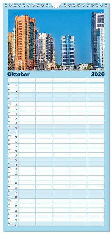 Produktbild: Familienplaner 2026 - Abu Dhabi - Bezaubernde Metropole mit 5 Spalten (Wandkalender, 21 x 45 cm) CALVENDO