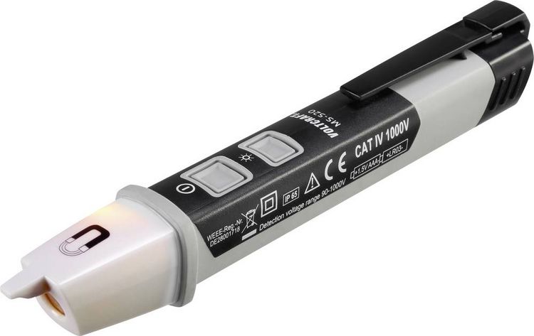 Produktbild: VOLTCRAFT MS-520 Ber&uuml;hrungsloser Spannungspr&uuml;fer CAT IV 1000V LED, Akustik