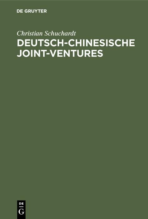 Produktbild: Deutsch-chinesische Joint-ventures