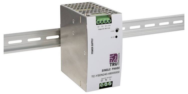 Produktbild: TRU COMPONENTS TC-13807996 Hutschienen-Netzteil (DIN-Rail) 48 V/DC 5 A 240 W Anzahl Ausg&auml;nge:1 x Inhalt 1 St.